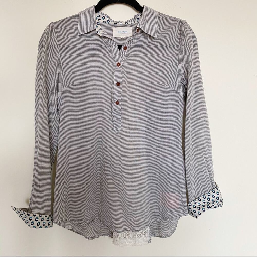 Birds Paradis Trovata | Button Down Lace Shirt
